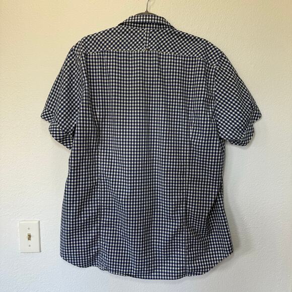 G-Star Raw Men's Short Sleeve Arc 3D Shirt Gingham Check Button Up Blue XXL - Picture 2 of 9